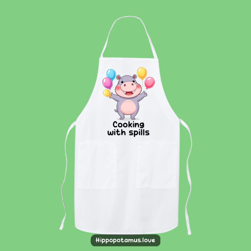 Funny Hippo Water Fun Apron: Humorous Wear for Playful Cooks