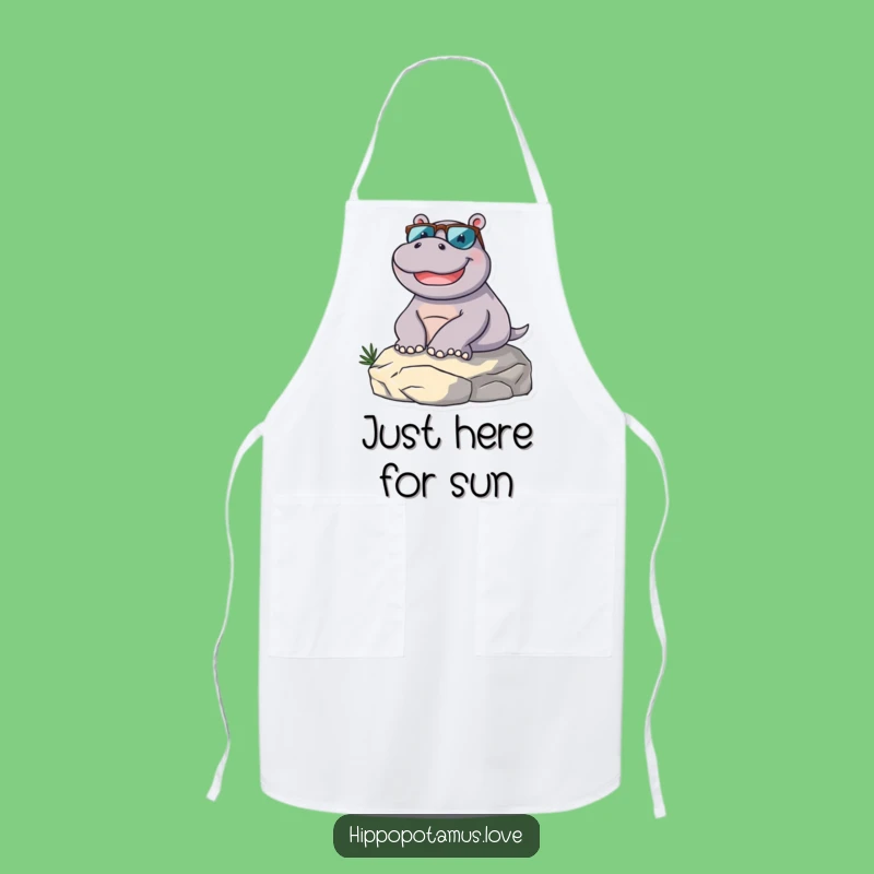 Funny Hippo Lounging Apron: Cook Up Laughs in the Kitchen!