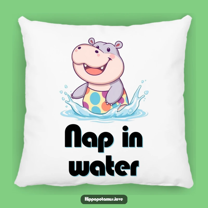 Funny Hippo Splash Pillow: Cozy Comfort, a joyful and funny gift for relaxation.