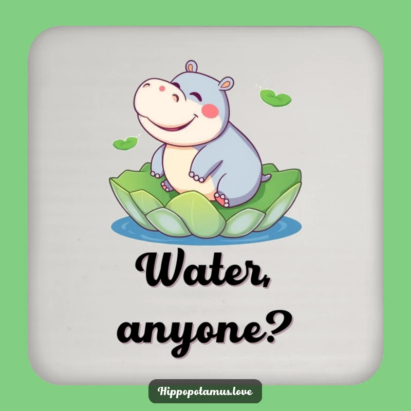 Funny Hippo Lily Pad Coaster: Humorous Protection for Surfaces