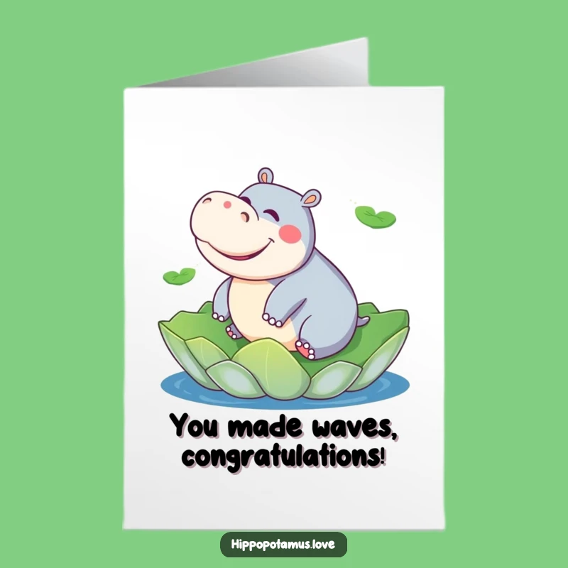 Free Printable Funny Hippo Congrats Card - Giggle-Filled Downloadable Greeting