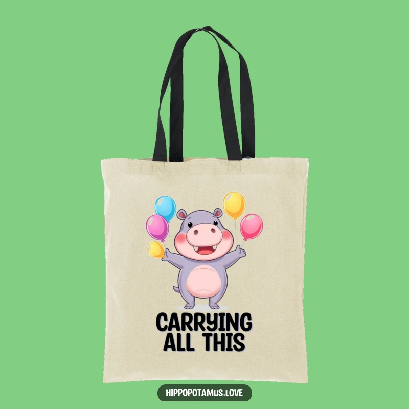 Funny Hippo Water Balloon Tote Bag: Cheerful Accessory for Summer Days