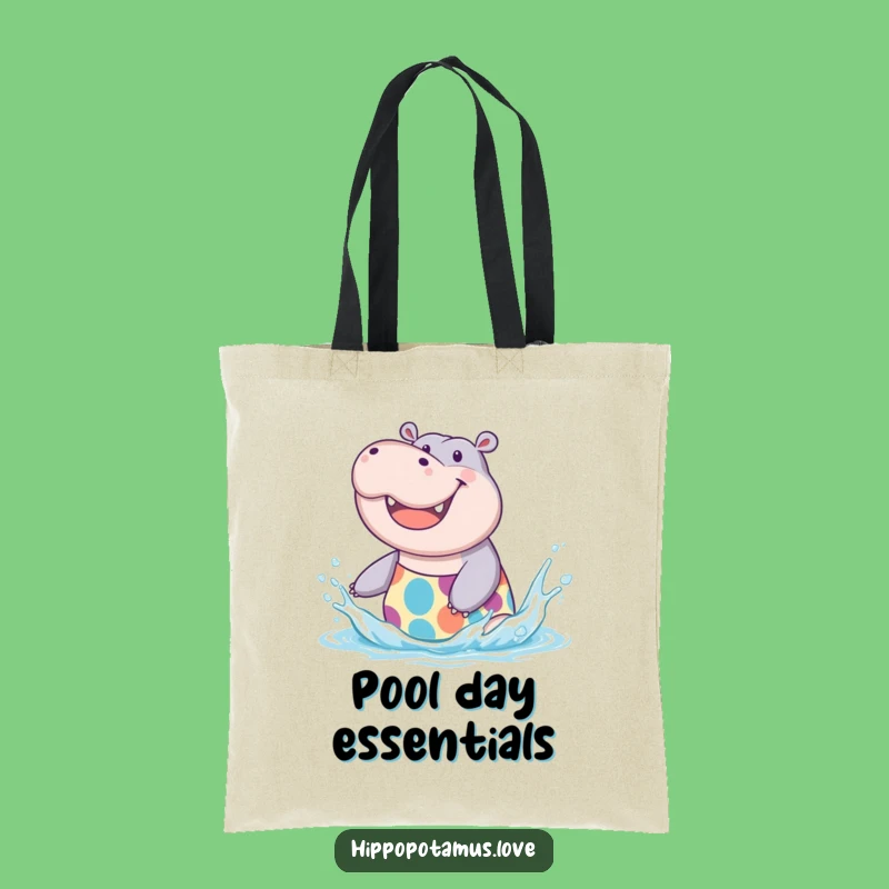 Funny Hippo Splash Tote Bag: Carry Your Joy, a practical and funny gift for beach trips.